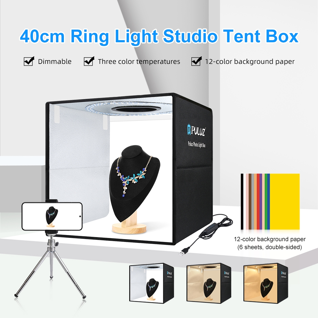 Photography Lighting Box - PULUZ Caja de Luz Plegable Portátil