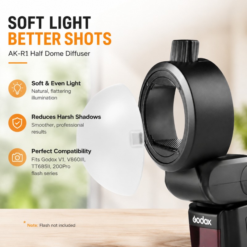 Difusor de flash de media cúpu - Barn Door Modifier reseña y precio