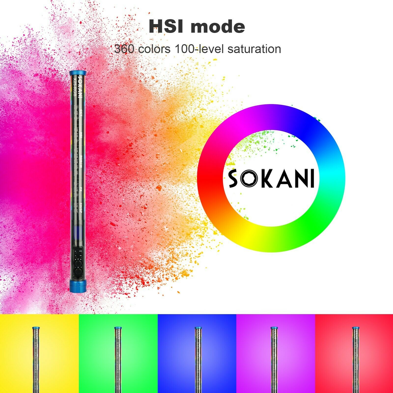 Sokani X25 RGB tubo de luz LED - Photography Lighting Rgb reseña y precio