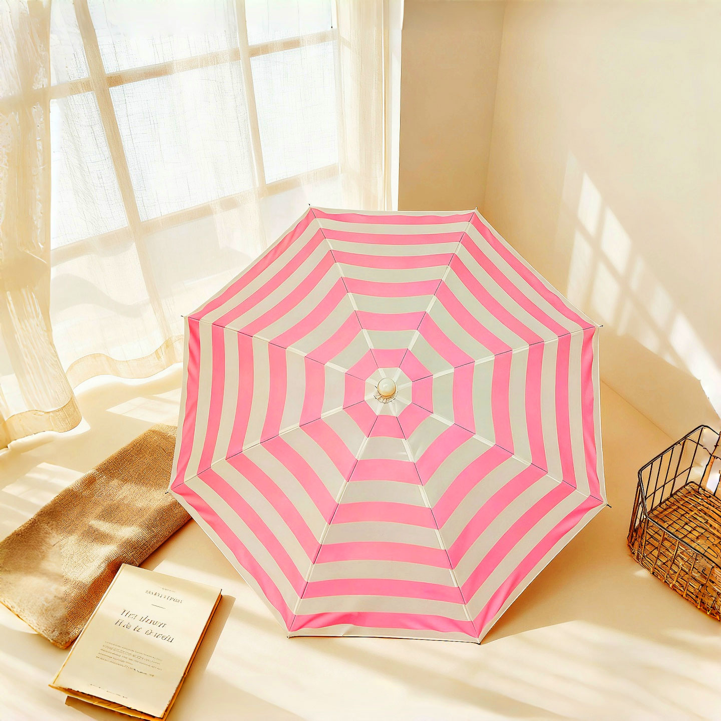 1 paraguas rosa a rayas, diver - Diy Photography Lighting Umbrella reseña y precio